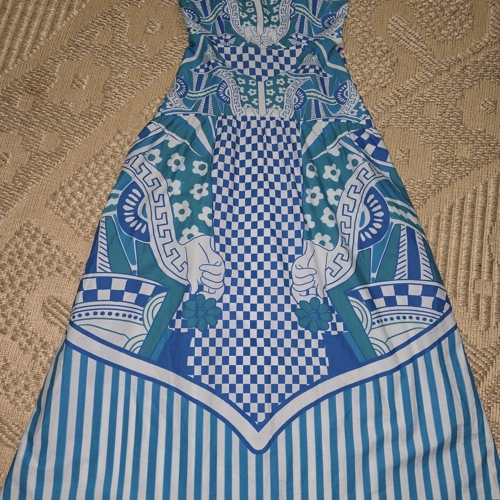 CELINA MOON Blue Patterned Maxi Dress - Picture 4 of 13